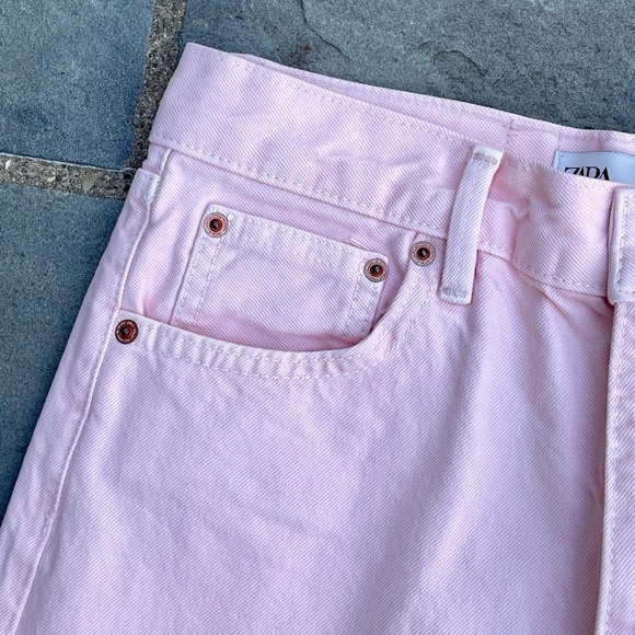 Zara The New Daddy Pink Wide Leg Jeans - Picture 4 of 11